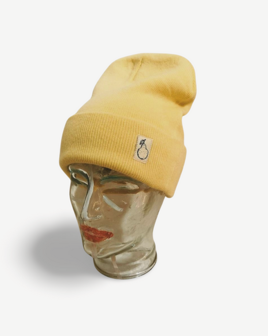 Beanie aus Merinowolle - Butter yellow