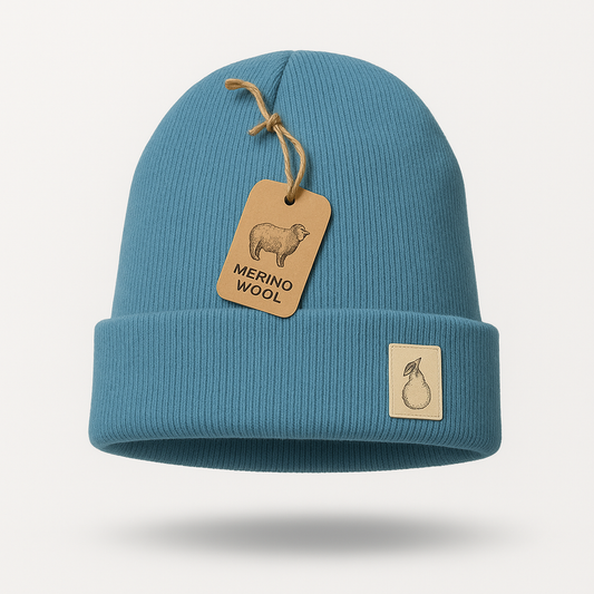 Beanie aus Merinowolle - Arktisblau