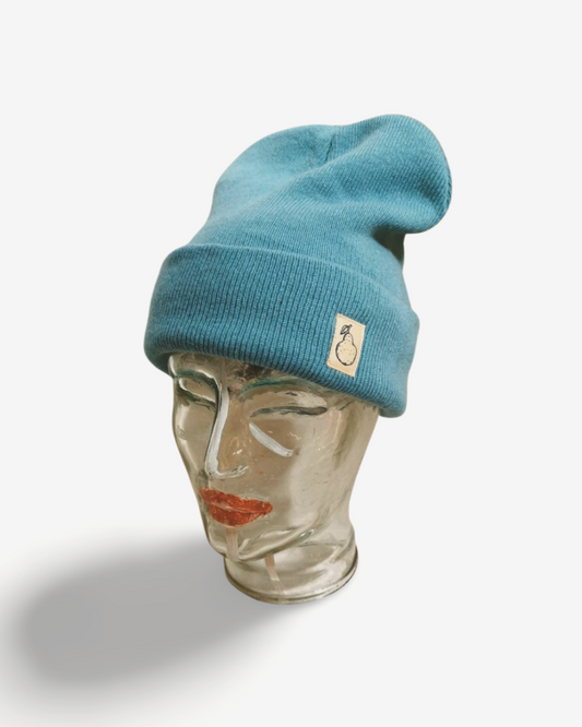 Beanie aus Merinowolle - Arktisblau