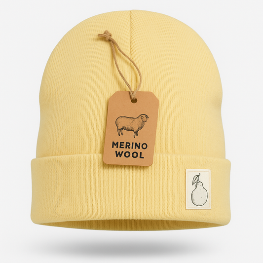 Beanie aus Merinowolle - Butter yellow