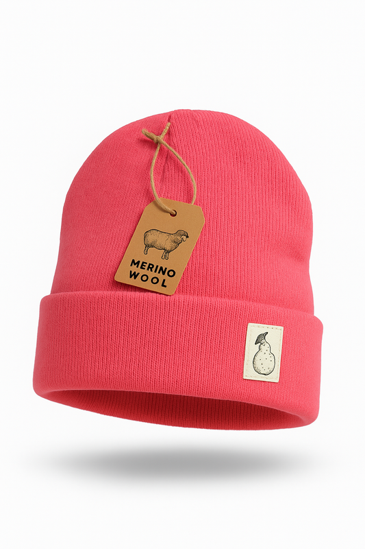 Beanie aus Merinowolle - Korallenlicht