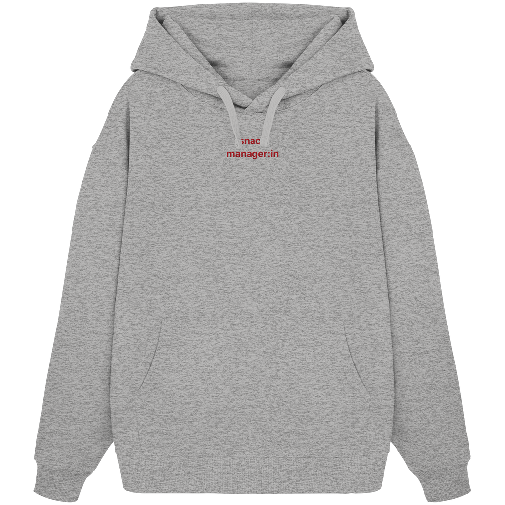 snack manager:in - Organic Oversize Hoodie