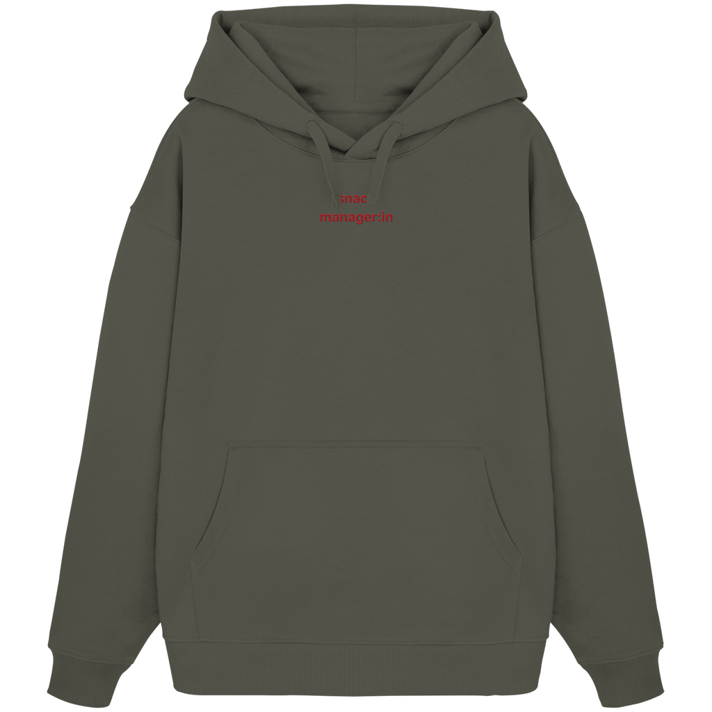 snack manager:in - Organic Oversize Hoodie